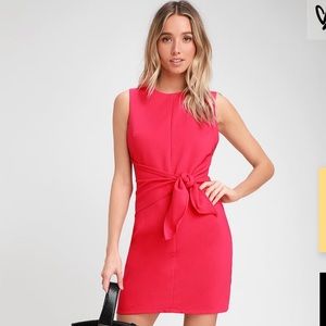 NWT Lulus Aylin Fuchsia Tie-Front Mini Dress Small